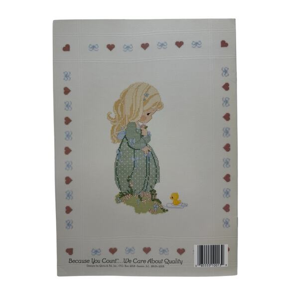 Vintage Precious Moments Summers Joy Cross Stitch Design Book #PM-13 Girl Duck - Picture 3 of 3